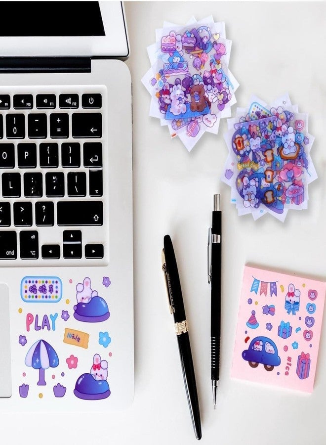 LANLOY 2000PCS/200 Sheets, Self Adhesive Vintage Nature Stickers, Retro Decorative Stickers for Scrapbook, Stickers for projects and Water Bottle, Waterproof Vinyl Stickers Gifts For Kids (Purple) - Image 5